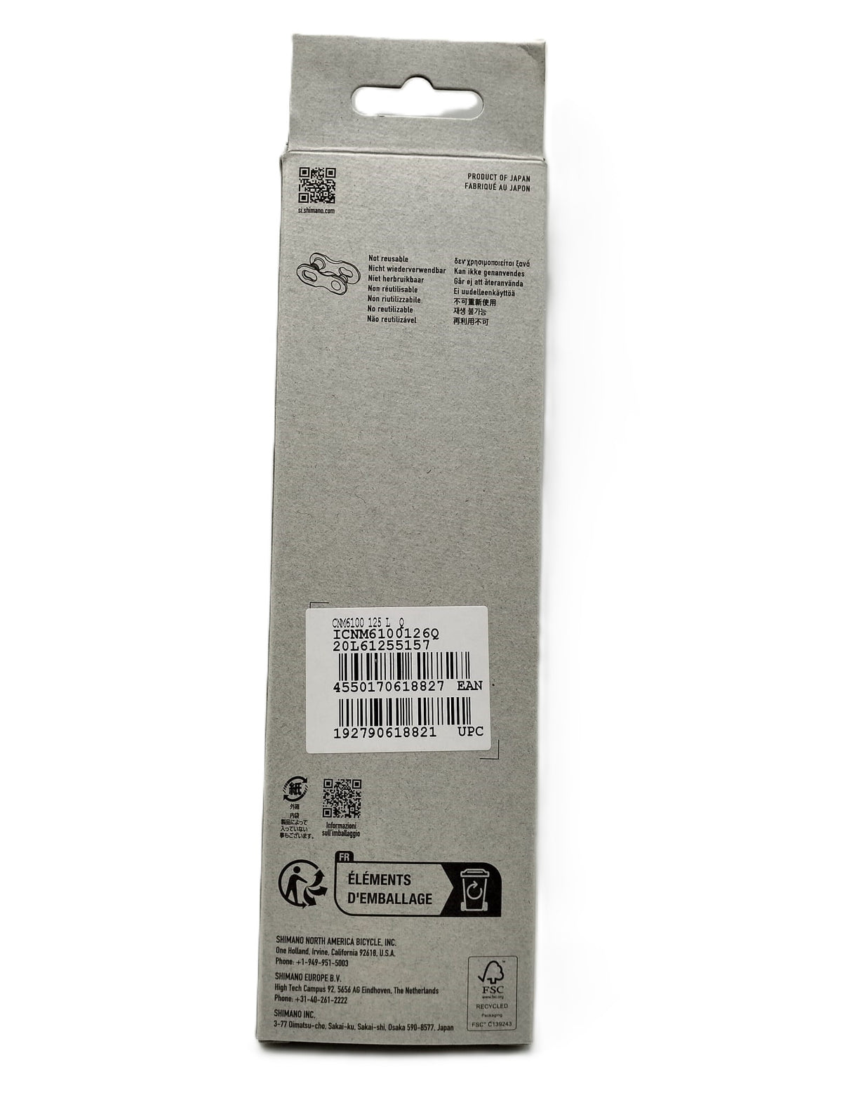 SHIMANO | Cadena DEORE M6100 12v 126 Eslabones