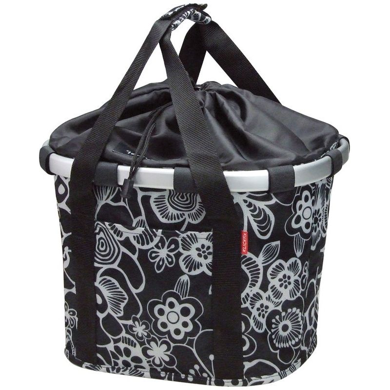 KLICKFIX | Bolsa Delantera Reisenthel Negro/Flores Blancas