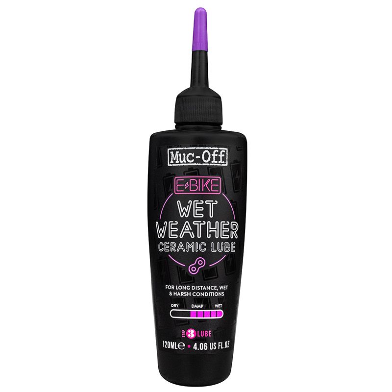 MUC-OFF | Lubricante de Cadena E-Bike Clima Húmedo 120ml