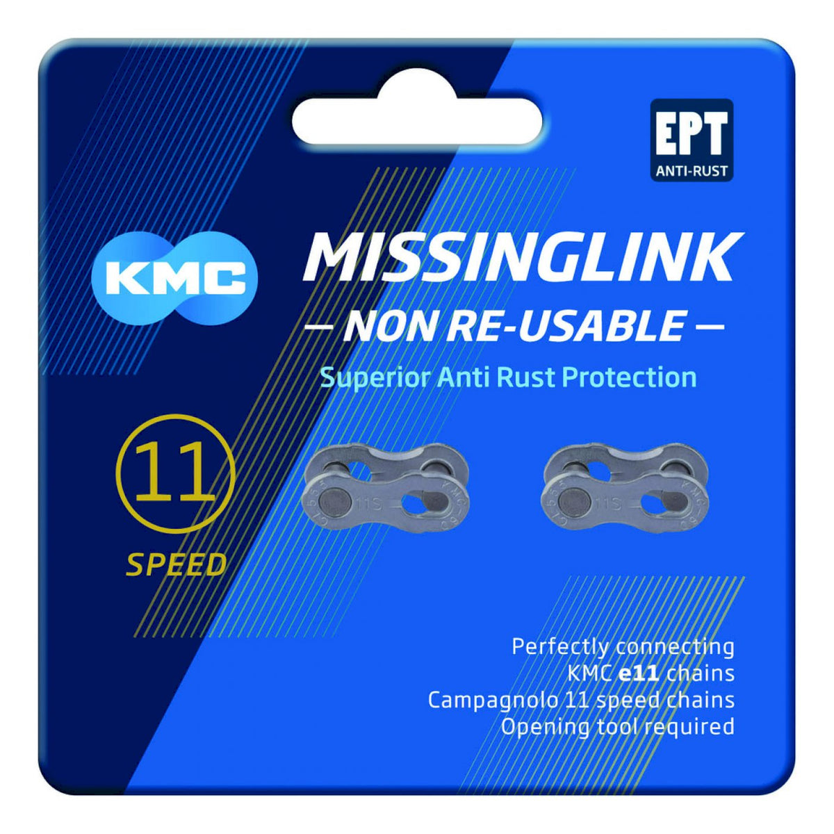 KMC | 2 Enganches de Cadena DLC 11NR EPT 1/2x11/128 11v Plata