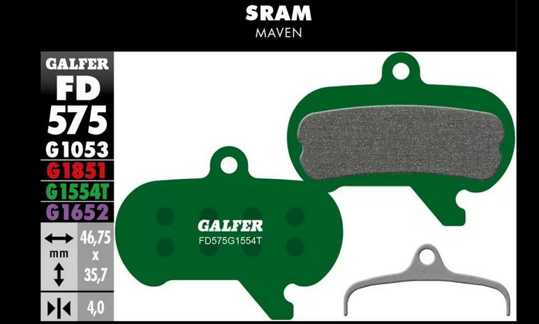 GALFER | Pastillas de Freno PRO compatible Sram Maven (FD575G1554T)