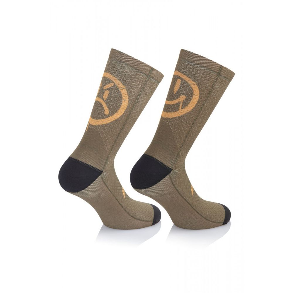 MB WEAR | Calcetines de Ciclismo SMILE EMOTIONS H20 verde-naranja