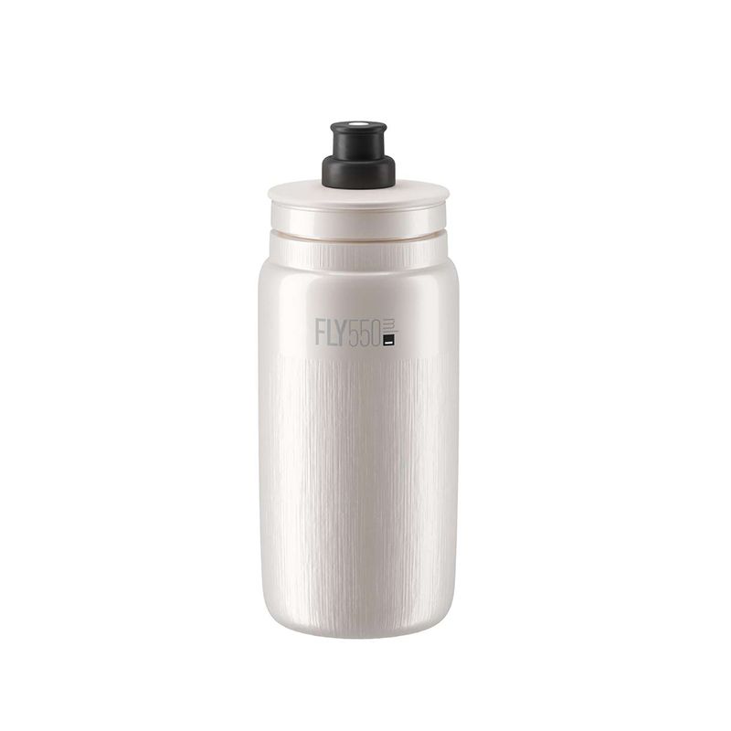 ELITE | Bidón de ciclismo FLY TEX 550ml -blanco perla