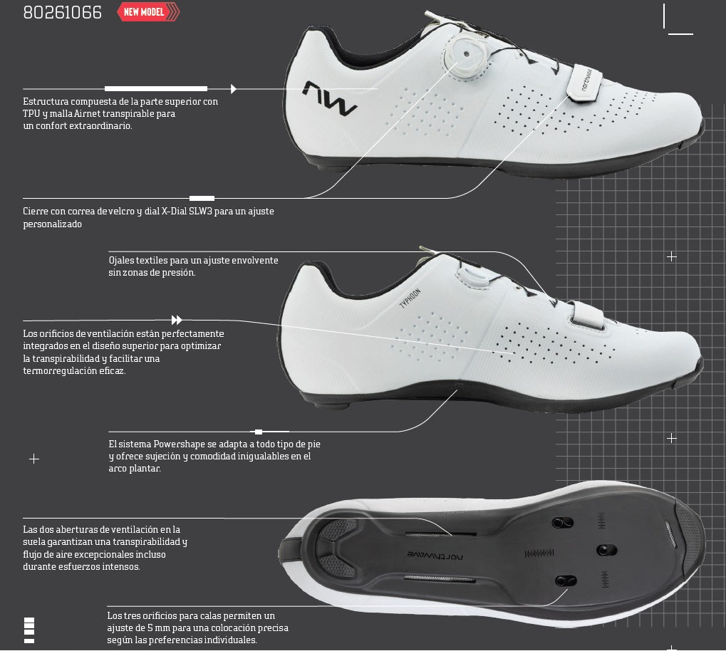 NORTHWAVE | Zapatillas de ciclismo TYPHOON gris oscuro-gris claro