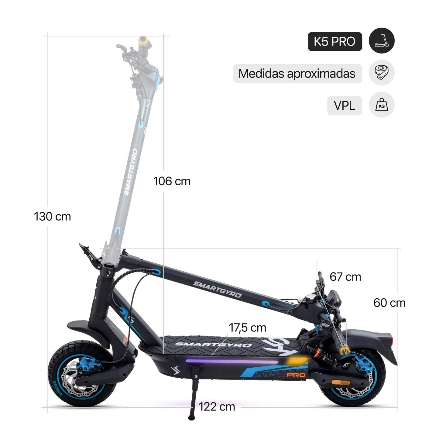 SMARTGYRO | Patinete eléctrico K5 PRO Certificado DGT