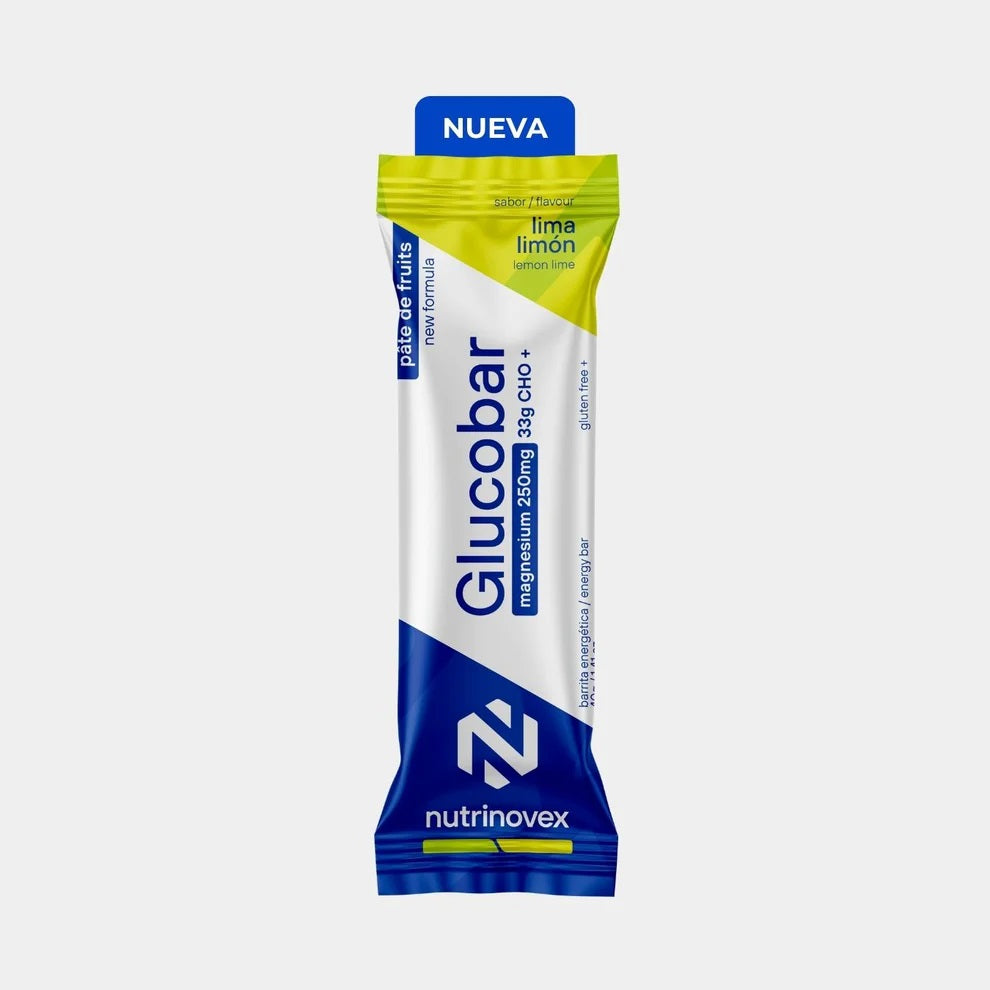 NUTRINOVEX | Barrita Energética GLUCOBAR 40g Lima Limón con Magnesio 250mg (24 uds)