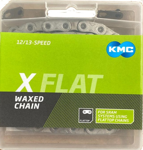 KMC | Cadena X-FLAT EPT Waxed 12-13v 126 Eslabones -plata compatible con transmisión Sram AXS