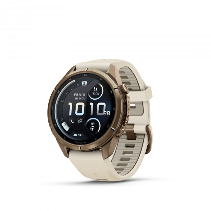 GARMIN | Fenix 9 Pro_inReach 43mm Amoled Titanio correa de silicona -beige