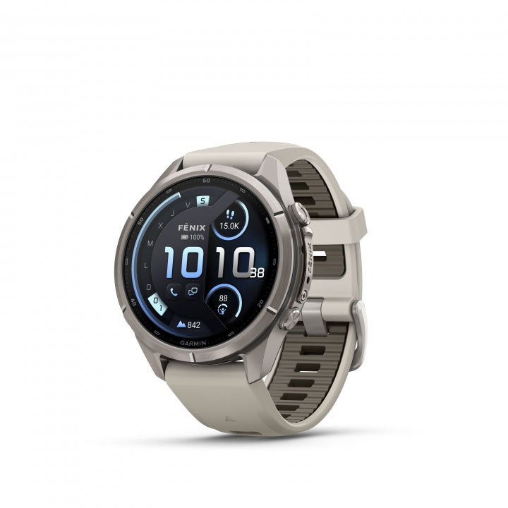 GARMIN | Fenix 9 Pro_inReach 43mm Amoled Titanio correa de silicona -blanco