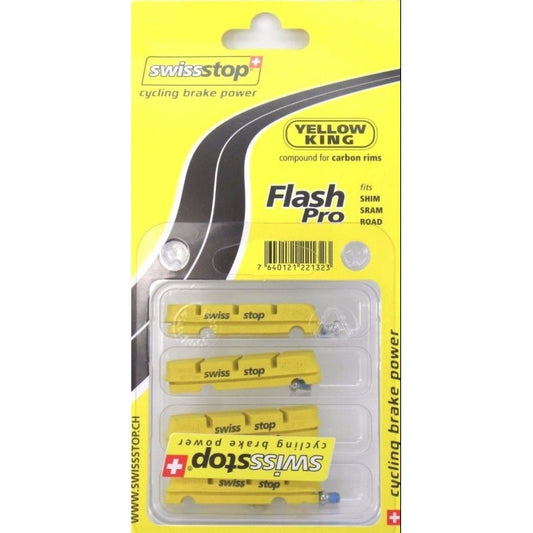 SWISSSTOP | Zapatas de Freno Flash Pro compatible Shimano-Sram Carbono amarillo