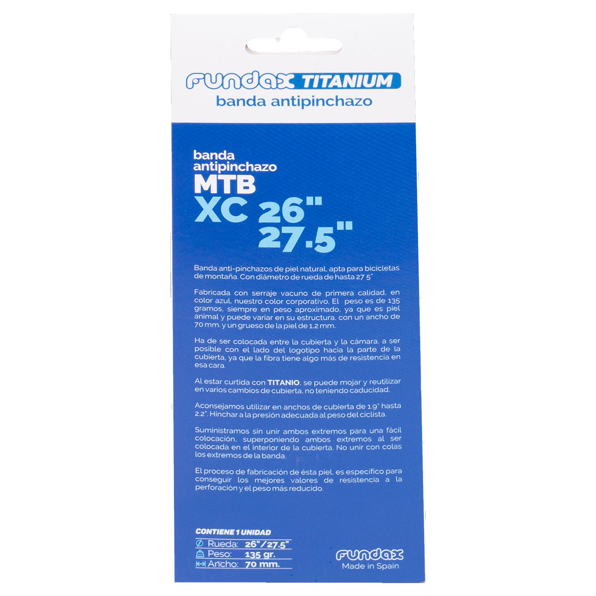 FUNDAX | Banda Antipinchazos de Serraje XC 26-27.5"
