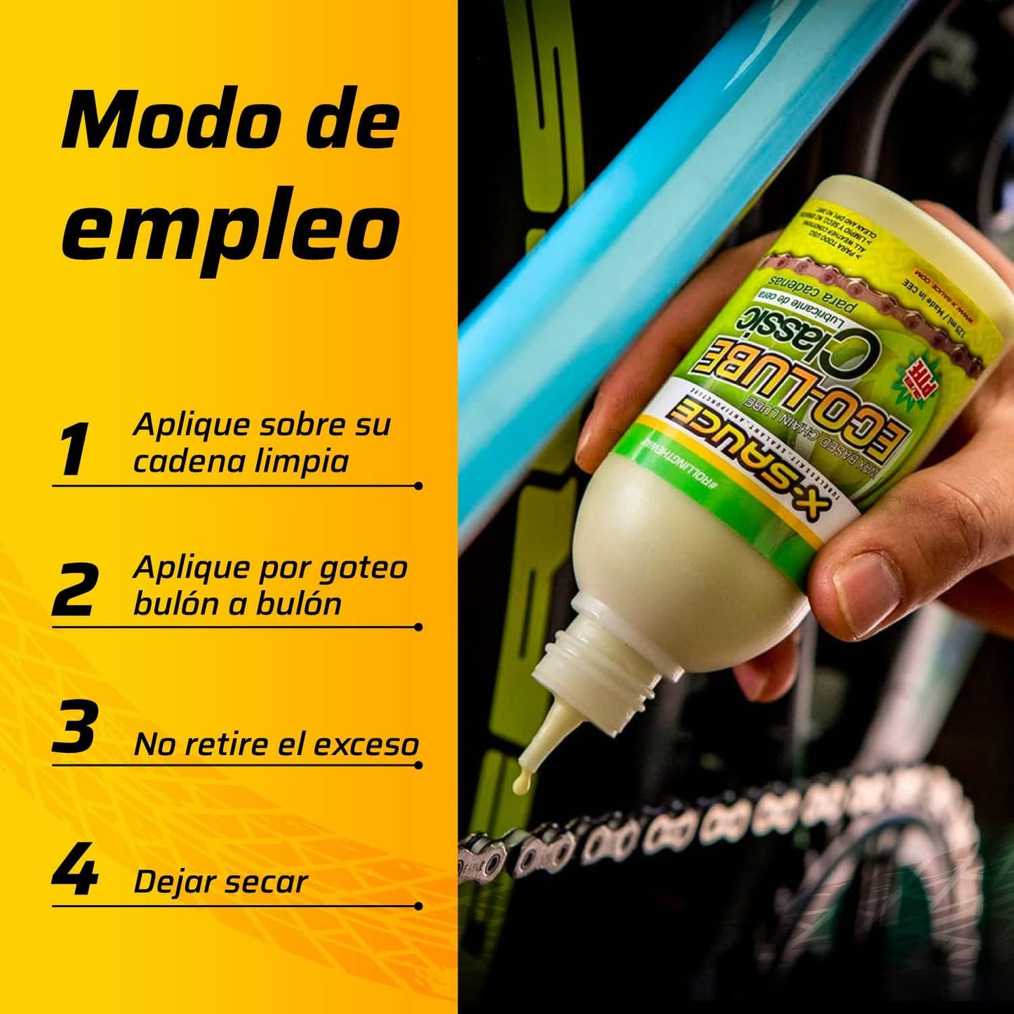 X-SAUCE | Lubricante de Cera para Cadenas de Bicicleta PRO-LUBE 125ml