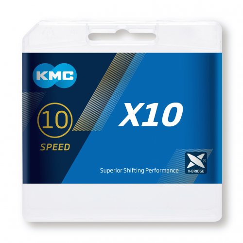 KMC | Cadena X10 10v 114 Eslabones (Plata/Negro)