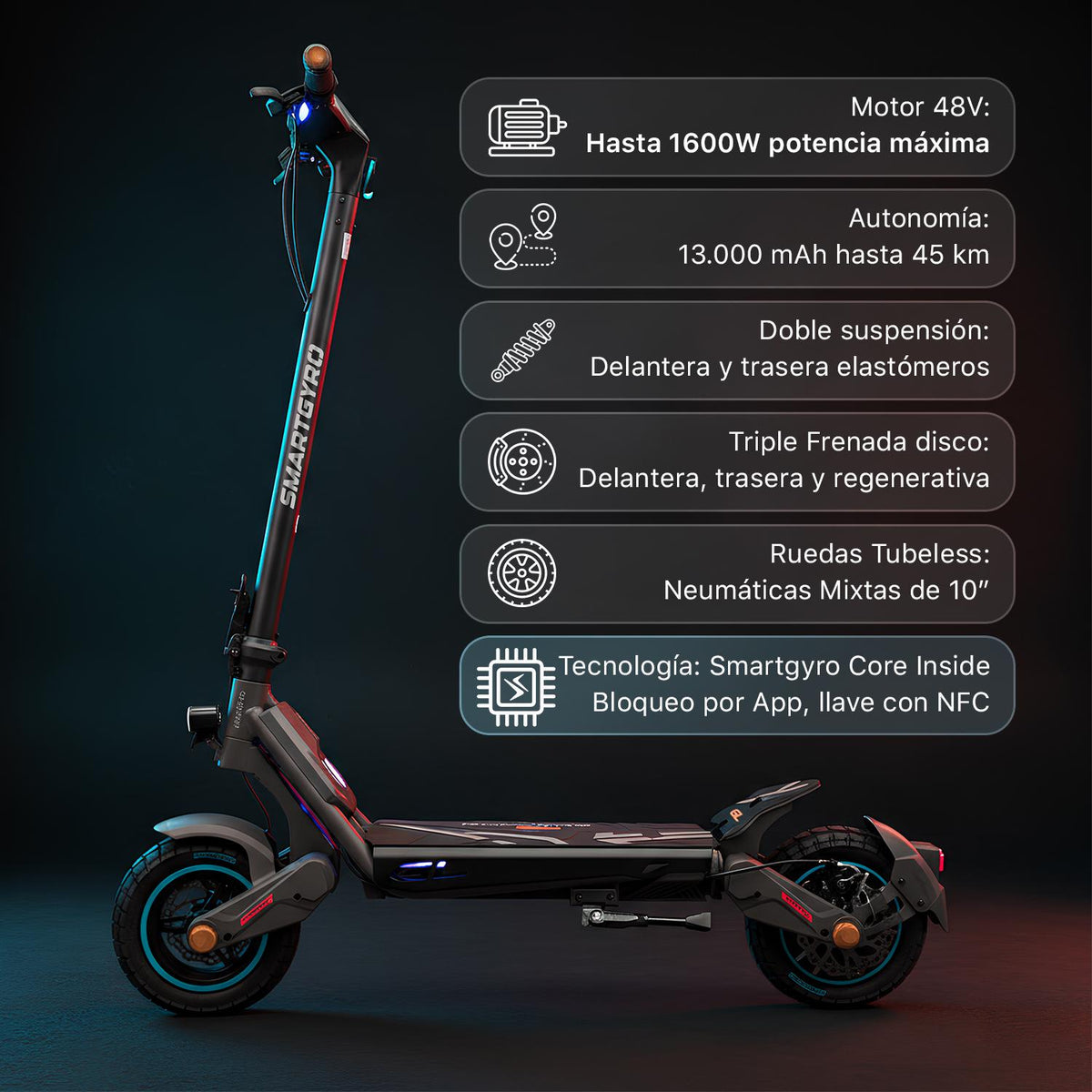 SMARTGYRO | Patinete eléctrico ROCKWAY GL