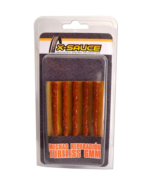 X-SAUCE | Mecha de Reparación para Cubiertas Tubeless 6mm (5 uds)
