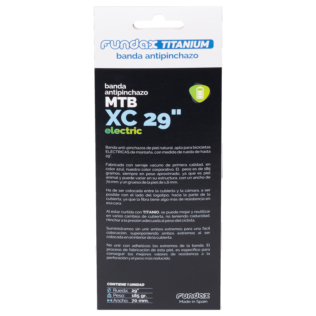 FUNDAX | Banda Antipinchazos de Serraje XC 29" Electric