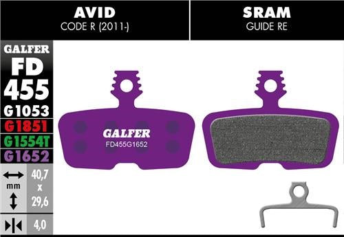 GALFER | Pastillas de Freno e-Bike compatible Avid-Sram (FD455G1652)