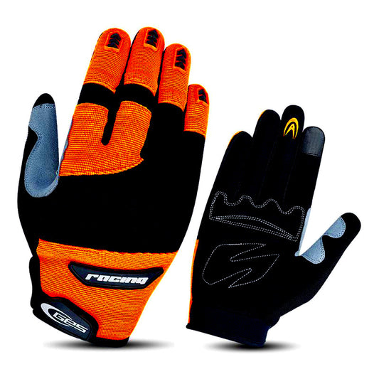 GES | Guantes Largos Racing (Naranja Flúor-Negro)