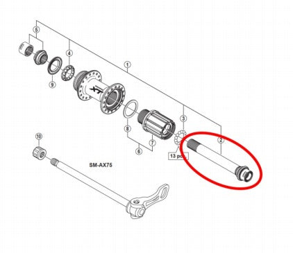 SHIMANO | Eje Completo Buje Trasero WH-M785/788/8000/8010 12mm