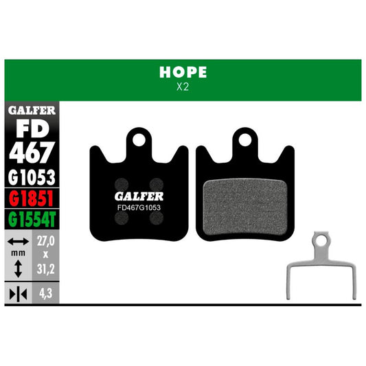 GALFER | Pastillas de Freno STANDARD compatible Hope (FD467G1053)
