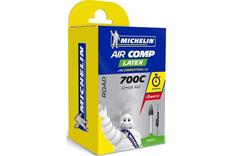 MICHELIN | Cámara Aircomp Latex 700x22-23 Válvula Presta 40 mm