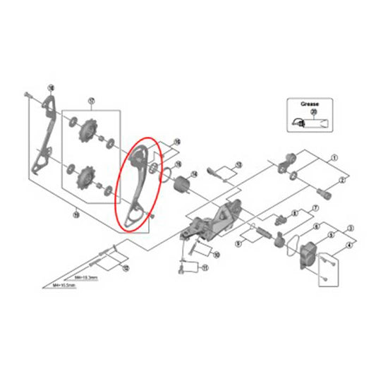 SHIMANO | Portapoleas Exterior de Cambio SLX M7000 SGS 11v