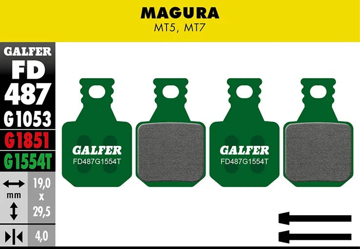GALFER | Pastillas de Freno PRO compatible Magura MT5-MT7 (FD487G1554T)