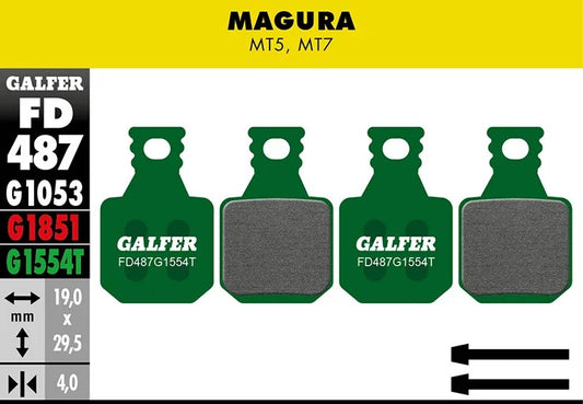 GALFER | Pastillas de Freno PRO compatible Magura MT5-MT7 (FD487G1554T)