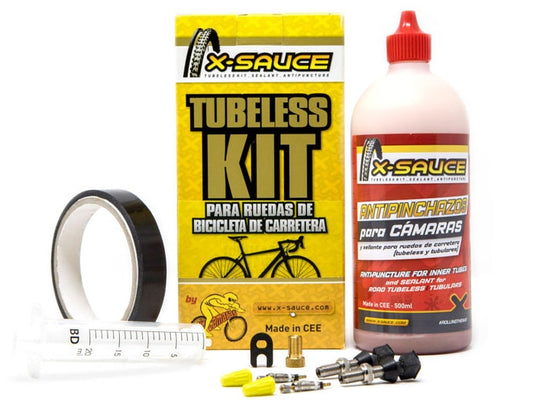 X-SAUCE | Kit de Conversión Tubeless Carretera Válvula Fina