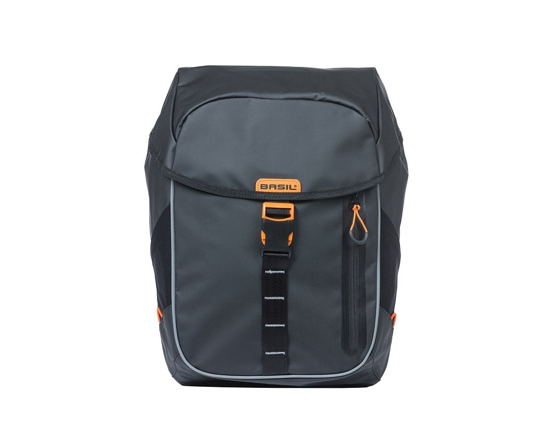BASIL | Alforja Miles Tarpaulin Negro/Naranja 17L