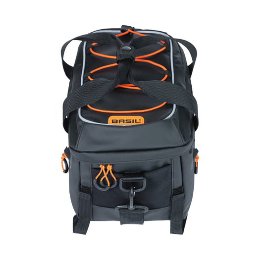 BASIL | Alforja Miles Tarpaulin Negro/Naranja 7L