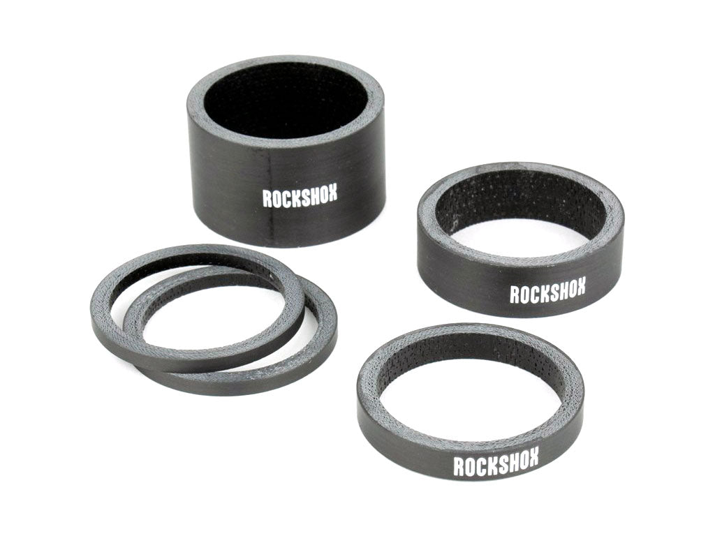 ROCKSHOX | Separadores de Dirección Carbono Logo Blanco