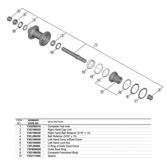 SHIMANO | Eje Completo Buje Trasero XT FH-M8130-B 157mm