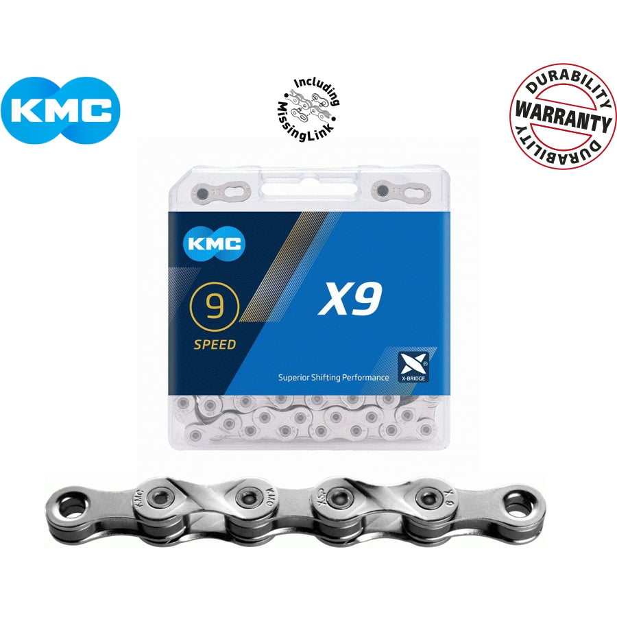 KMC | Cadena X9 9v 122 Eslabones plata