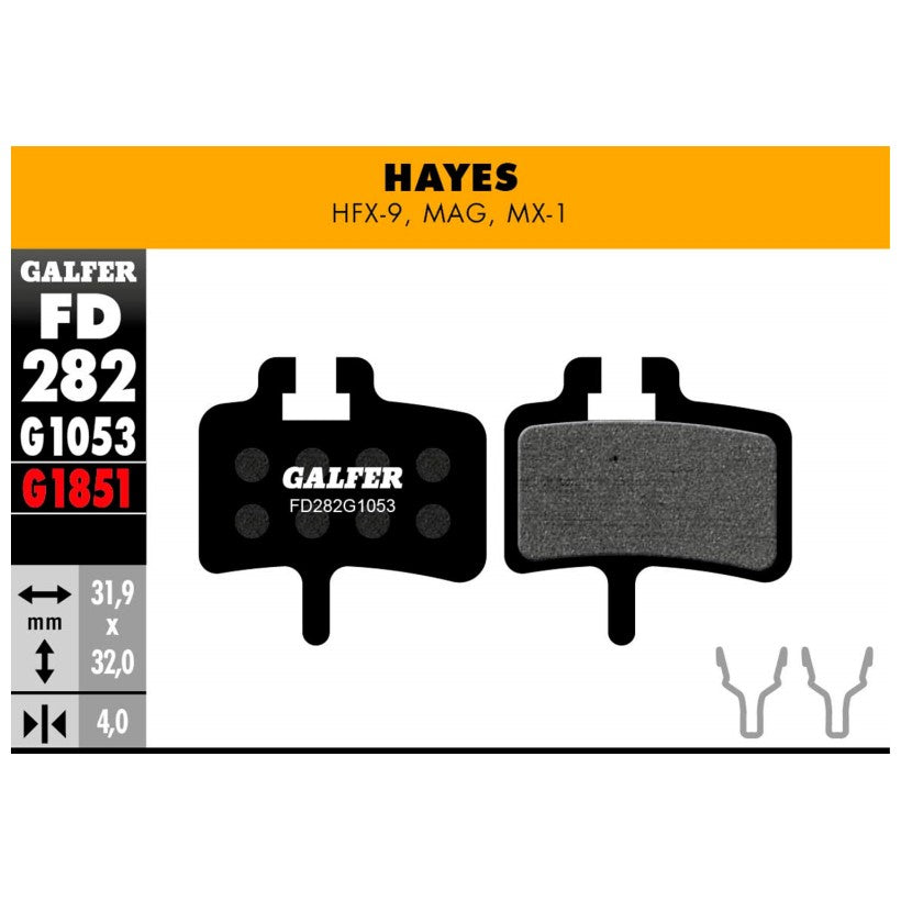GALFER | Pastillas de Freno STANDARD compatible Hayes (FD282G1053)