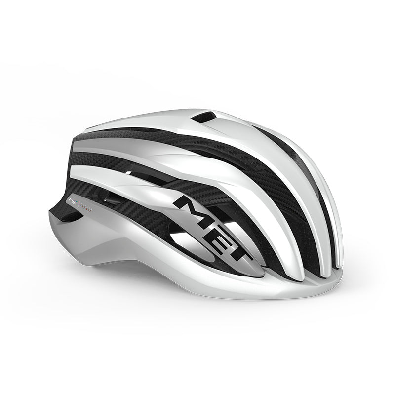 MET | Casco de Ciclismo TRENTA 3K CARBON Mips blanco-plata
