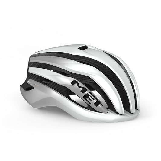MET | Casco de Ciclismo TRENTA 3K CARBON Mips blanco-plata