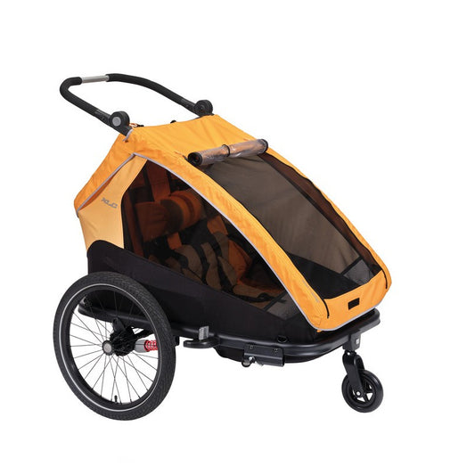 XLC | Remolque Niño Duo S 20" Gris/Naranja Calendula/Antracita