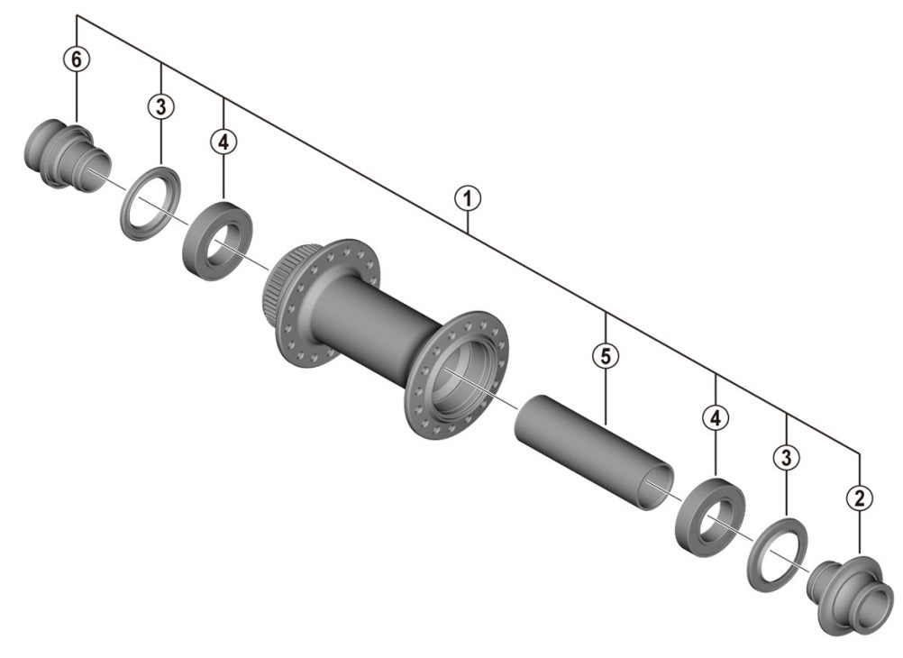 SHIMANO | Eje Completo de Buje Delantero ALIVIO MT410