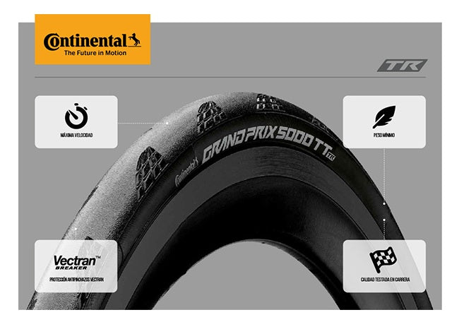CONTINENTAL | Cubierta de Carretera GRAND PRIX 5000 TT Tubeless Ready