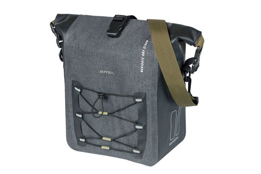 BASIL | Alforja Navigator Storm M Con Placa Mik Poliester Negro 12-15L