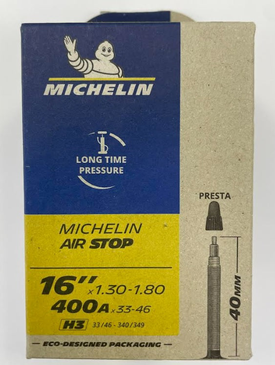 MICHELIN | Cámara H3 AIRSTOP 16x1.30-1.80 Válvula Presta 40 mm (33-46/340-349)