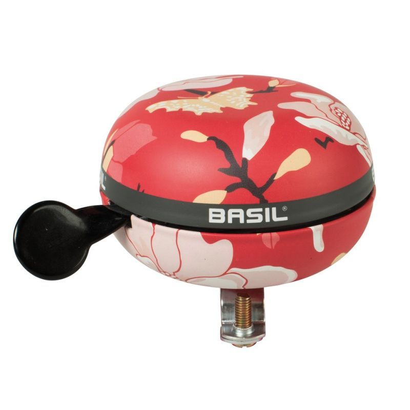 BASIL | Timbre Ding-Dong Metálico 80mm Rojo/Con Magnolias