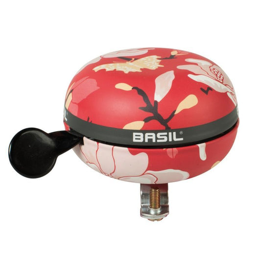 BASIL | Timbre Ding-Dong Metálico 80mm Rojo/Con Magnolias