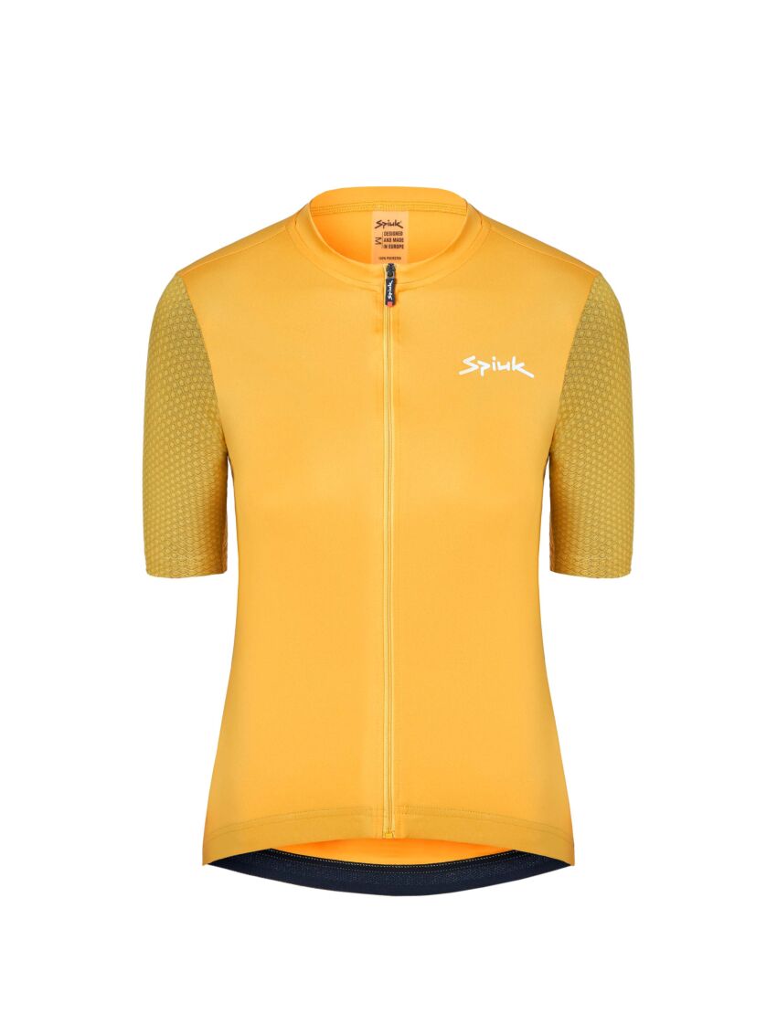 SPIUK | Maillot de Manga Corta de Mujer para Ciclismo Anatomic (Ocre)