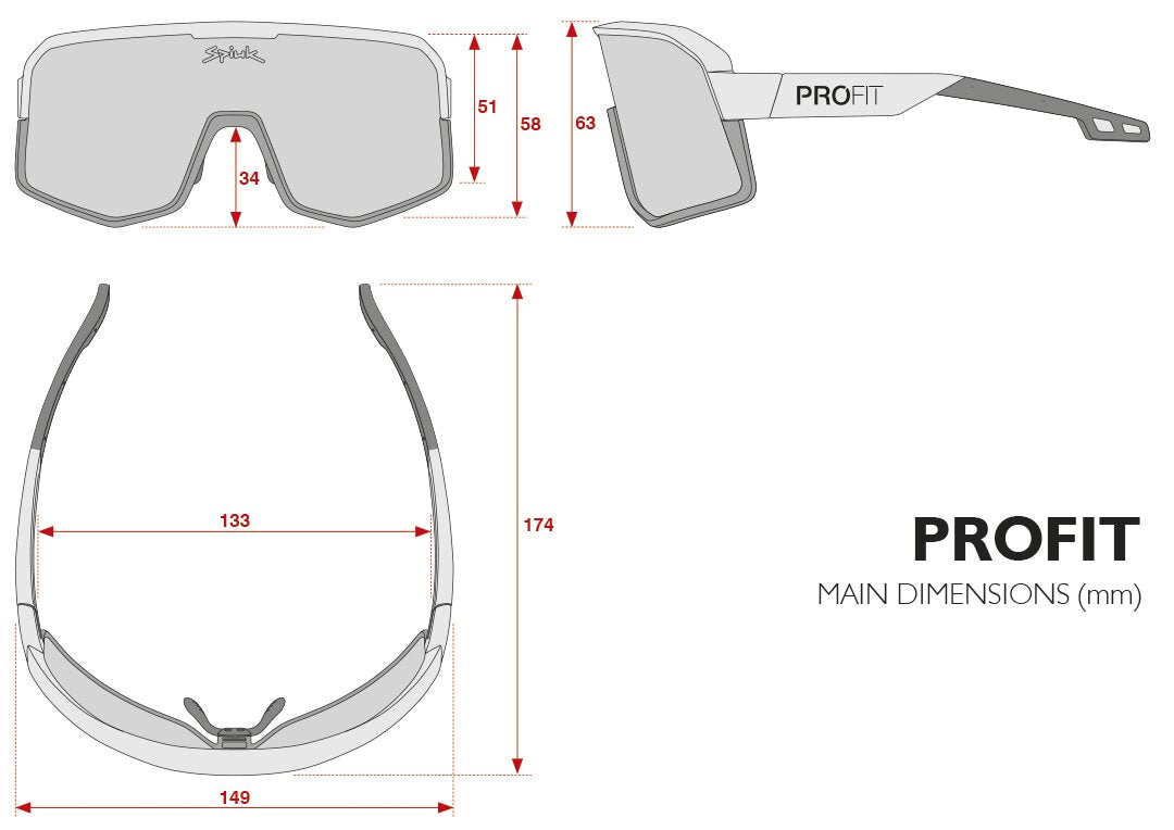 SPIUK | Gafas Deportivas de Ciclismo Profit V3 (Negro/Blanco Espejo Plata)