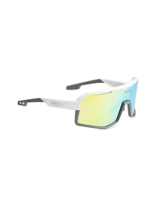 SPIUK | Gafas Deportivas de Ciclismo Profit V3 (Blanco/Gris Full Amarillo)