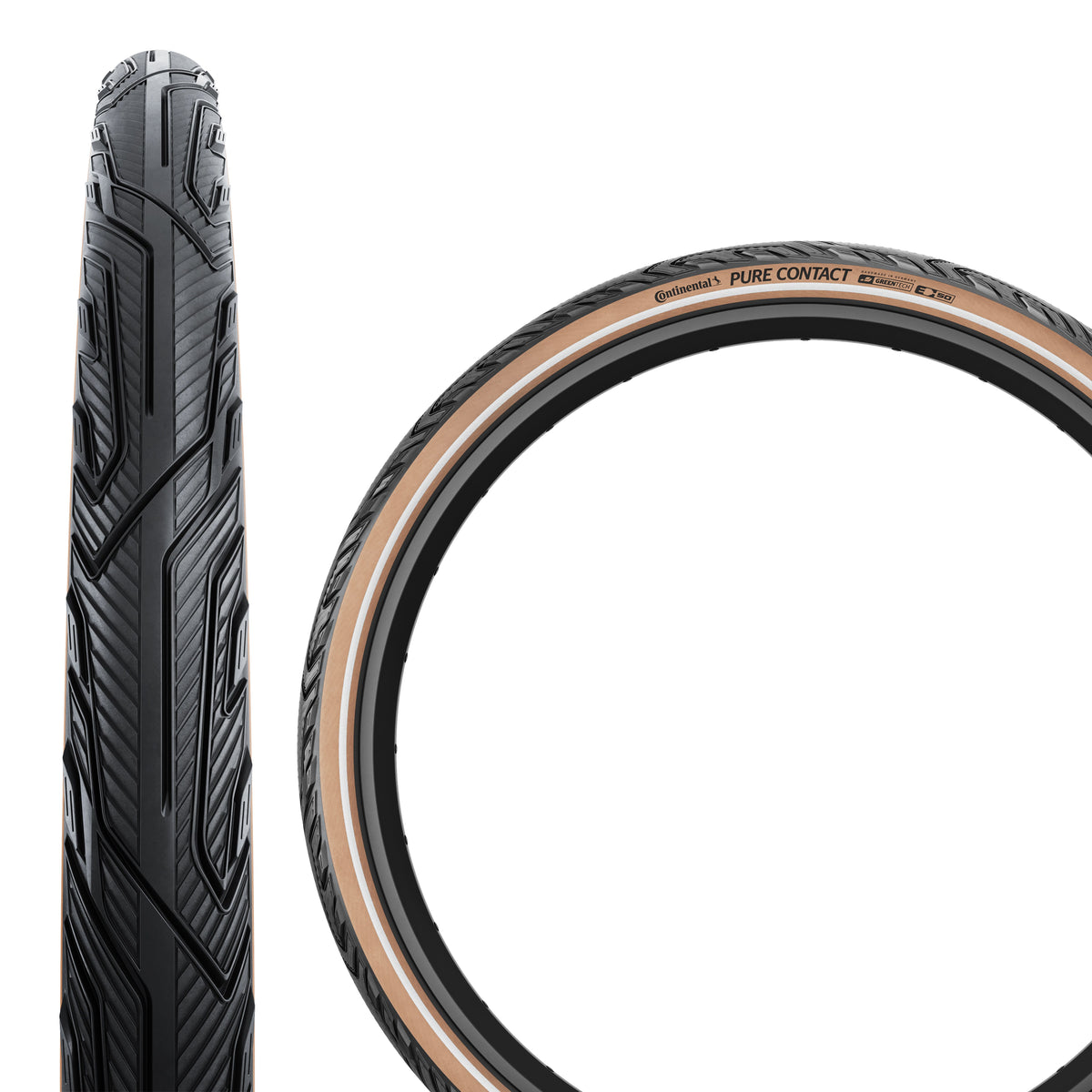 CONTINENTAL | Cubierta Urbana Pure Contact 27.5" marrón-reflectante