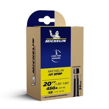 MICHELIN | Cámara G3 AIRSTOP 20x1.30-1.80 Válvula Standard 34 mm (33-46/390-406)