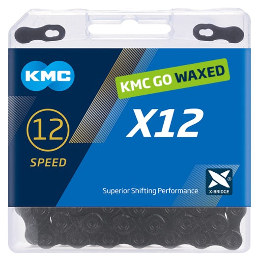 KMC | Cadena X12 Box Waxed 12v 126 Eslabones -negro